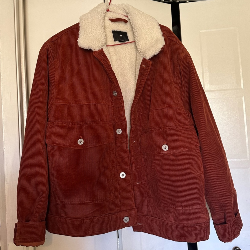 H&M PILE-LINED CORDUROY JACKET